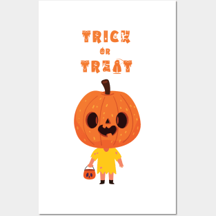 Halloween Pumpkin trick or treat costume Posters and Art